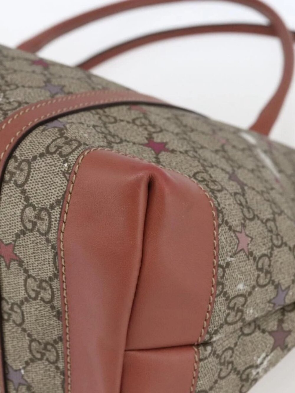 GUCCI GG Supreme Tote Bag PVC Beige Gold - Picture 5 of 16
